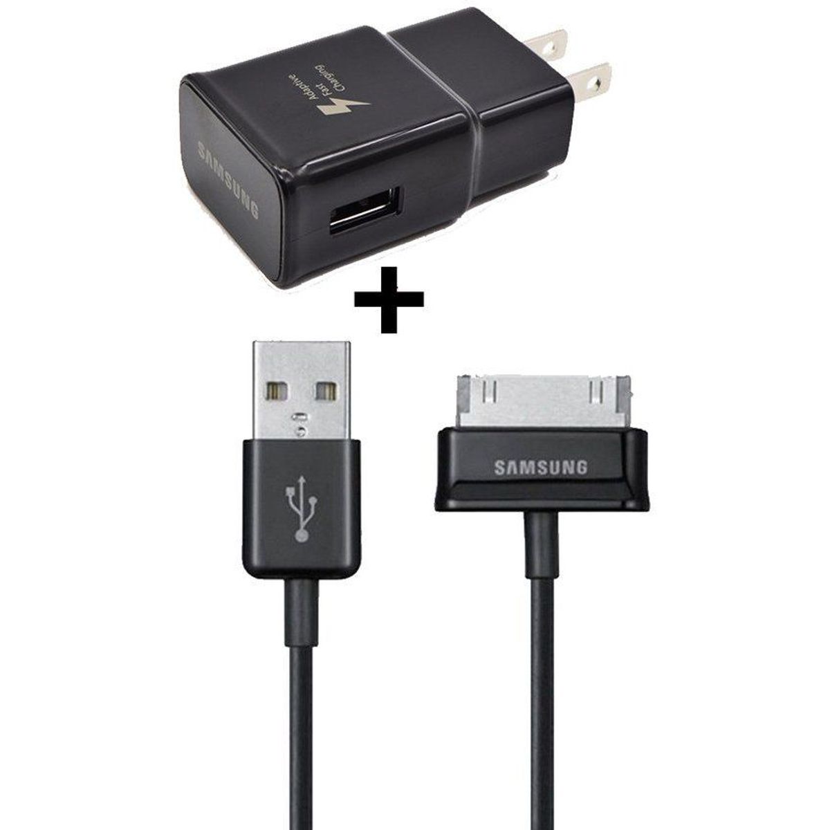 SAMSUNG - Cargador Samsung Galaxy Tablet Tab 10.1 + Cable (30- Pines) - Negro