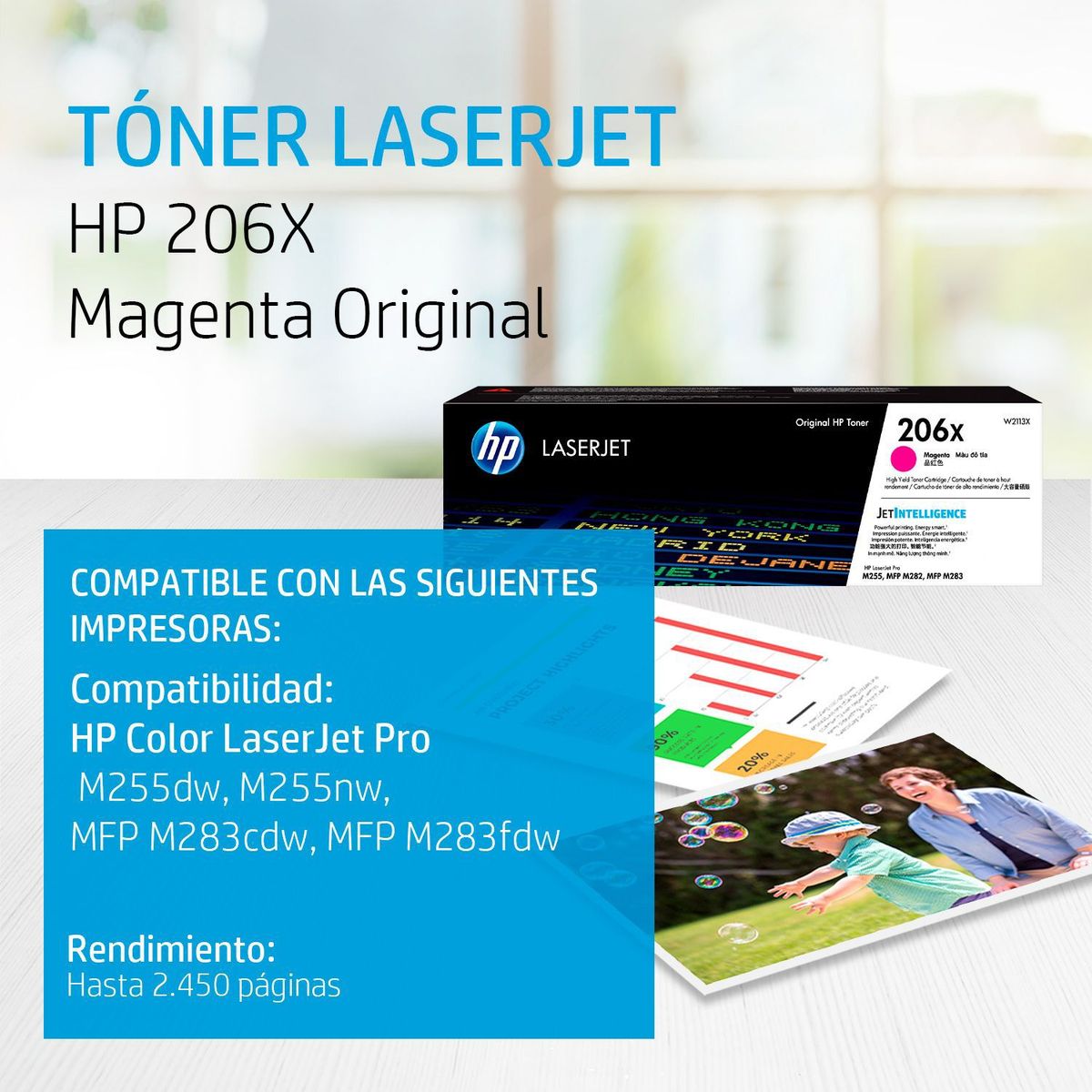 HP - TÓNER HP 206X MAGENTA W2113X ORIGINAL