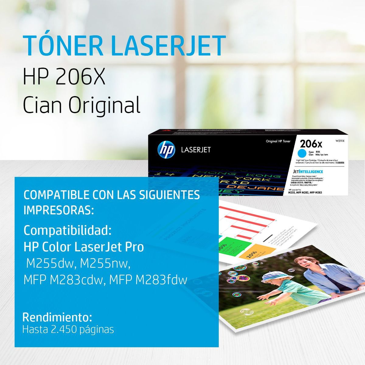 HP - TÓNER HP 206X CYAN W2111X ORIGINAL