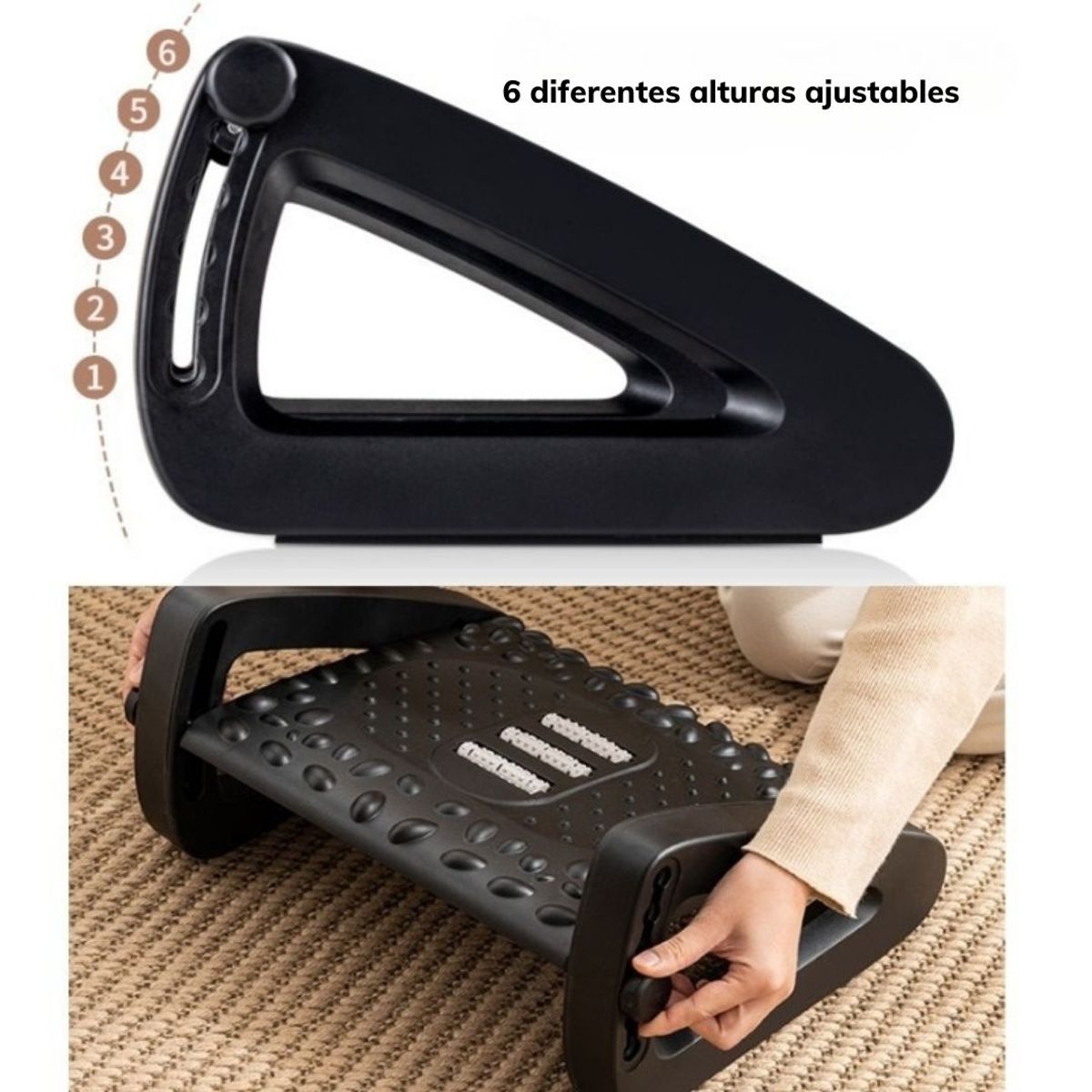 GENERICO - REPOSAPIES SOPORTE PARA PIES ERGONOMICO BLANCO