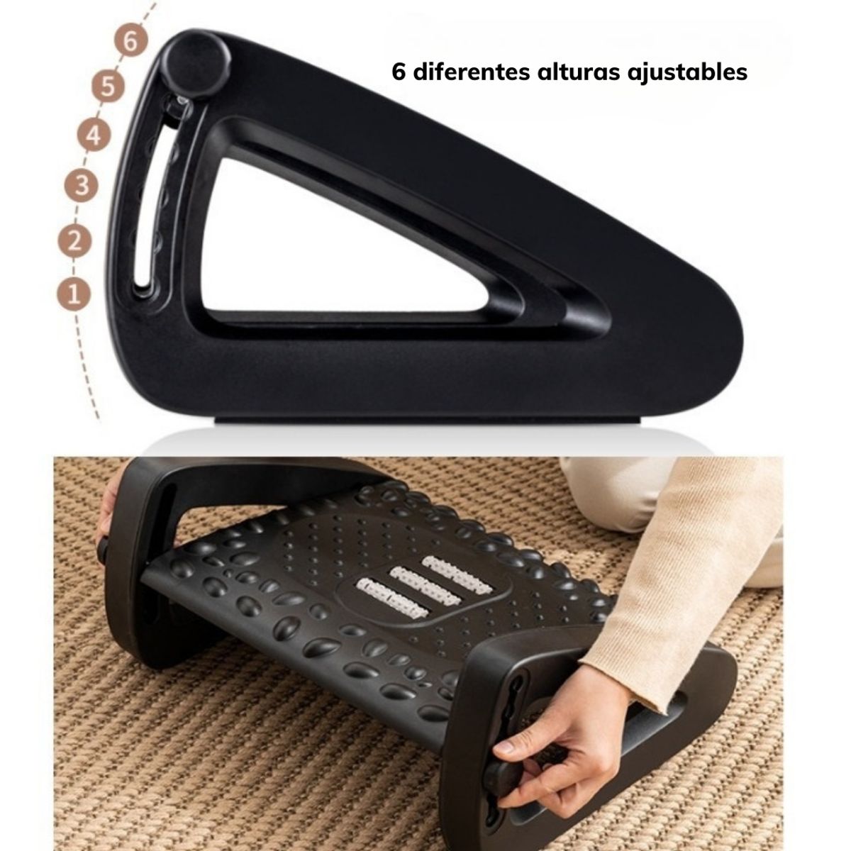 GENERICO - REPOSAPIES SOPORTE PARA PIES ERGONOMICO VERDE GRIS