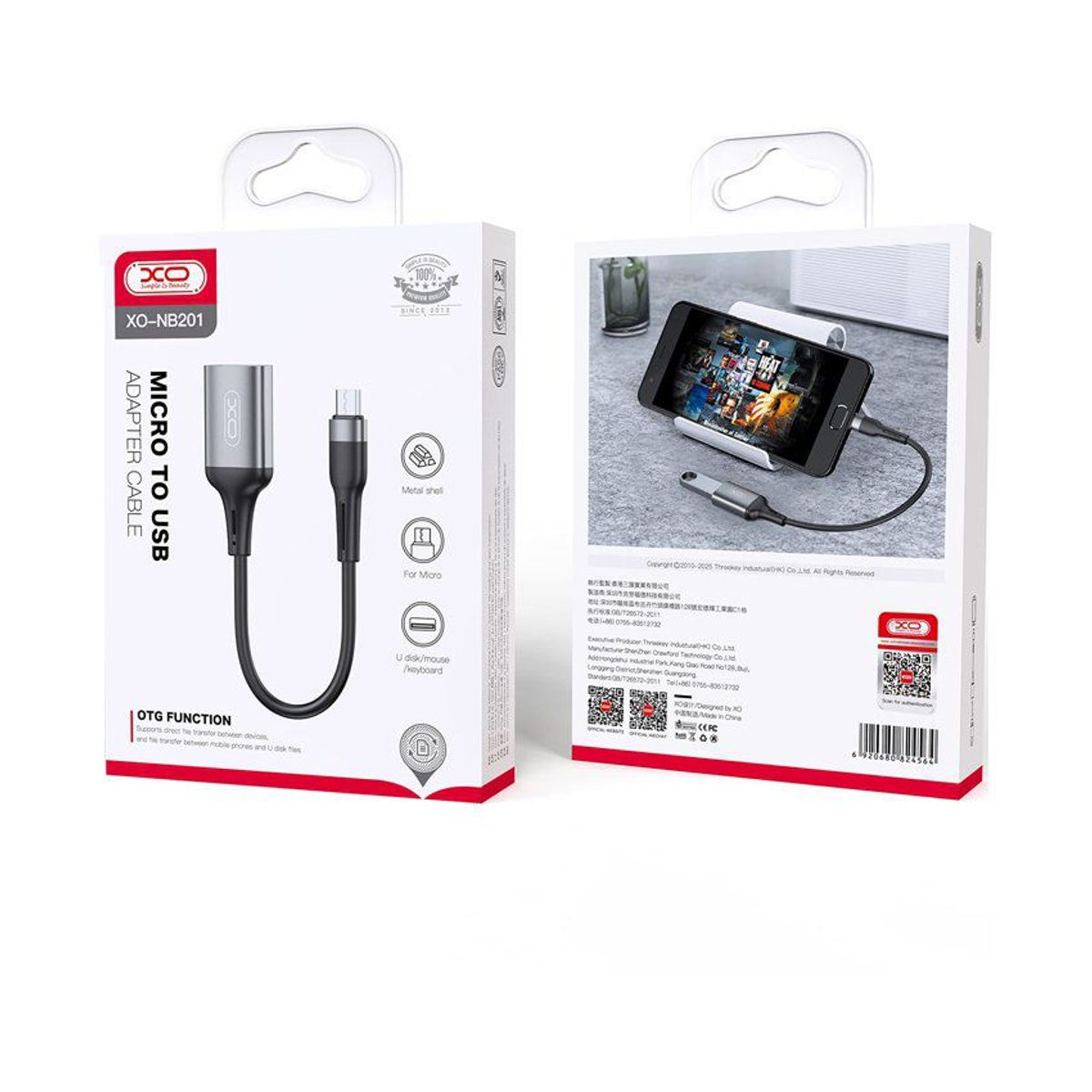 XO SIMPLE IS BEAUTY - Cable Adaptador XO OTG Micro a USB