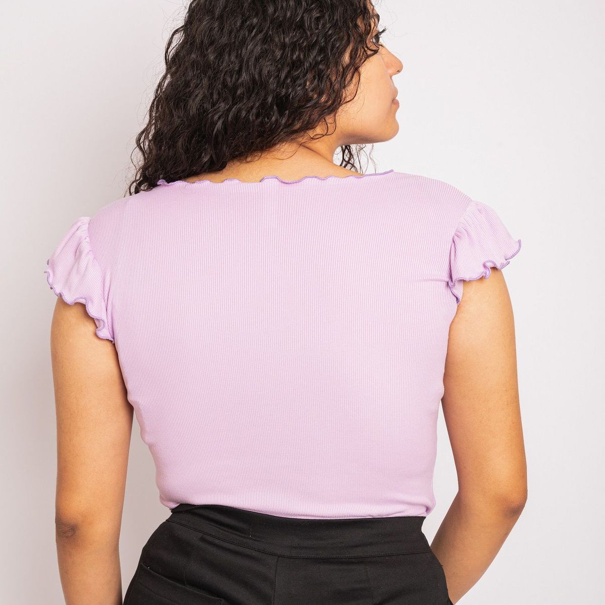 PYT - Polo Algodón Rib Delgado Manga Corta Mujer