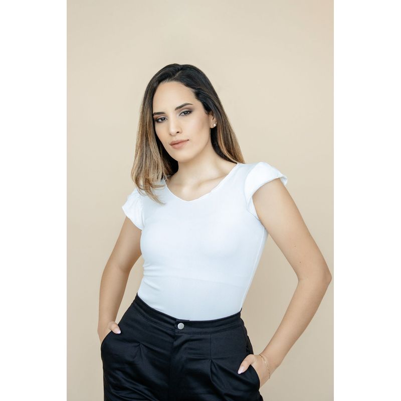 PYT - Polo Algodón Rib Delgado Manga Corta Mujer