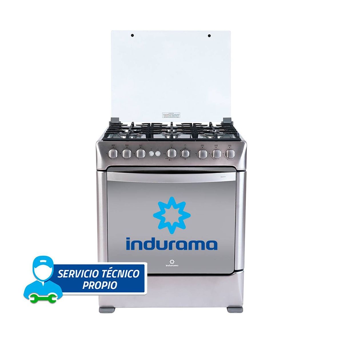 INDURAMA - COCINA INDURAMA A GAS GALICIA ZAFIRO 30" CROMA 6 QUEMADORES