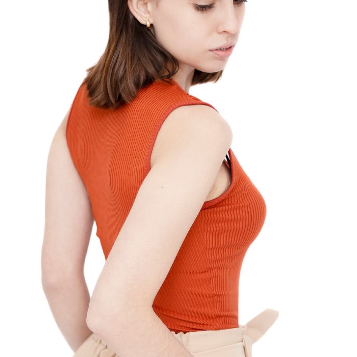 PYT - Polo Manga Cero Asimétrico Rib Mujer