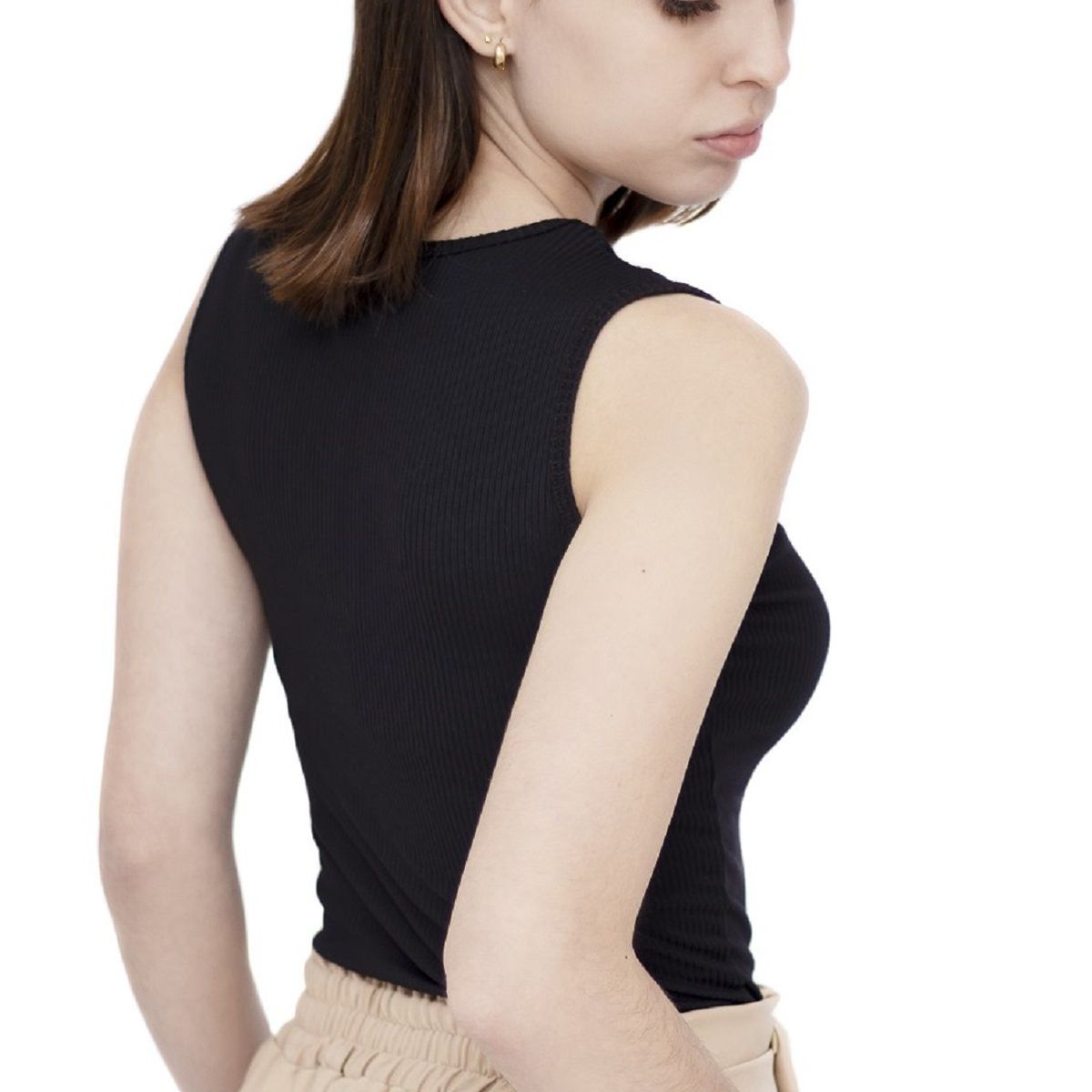 PYT - Polo Manga Cero Asimétrico Rib Mujer