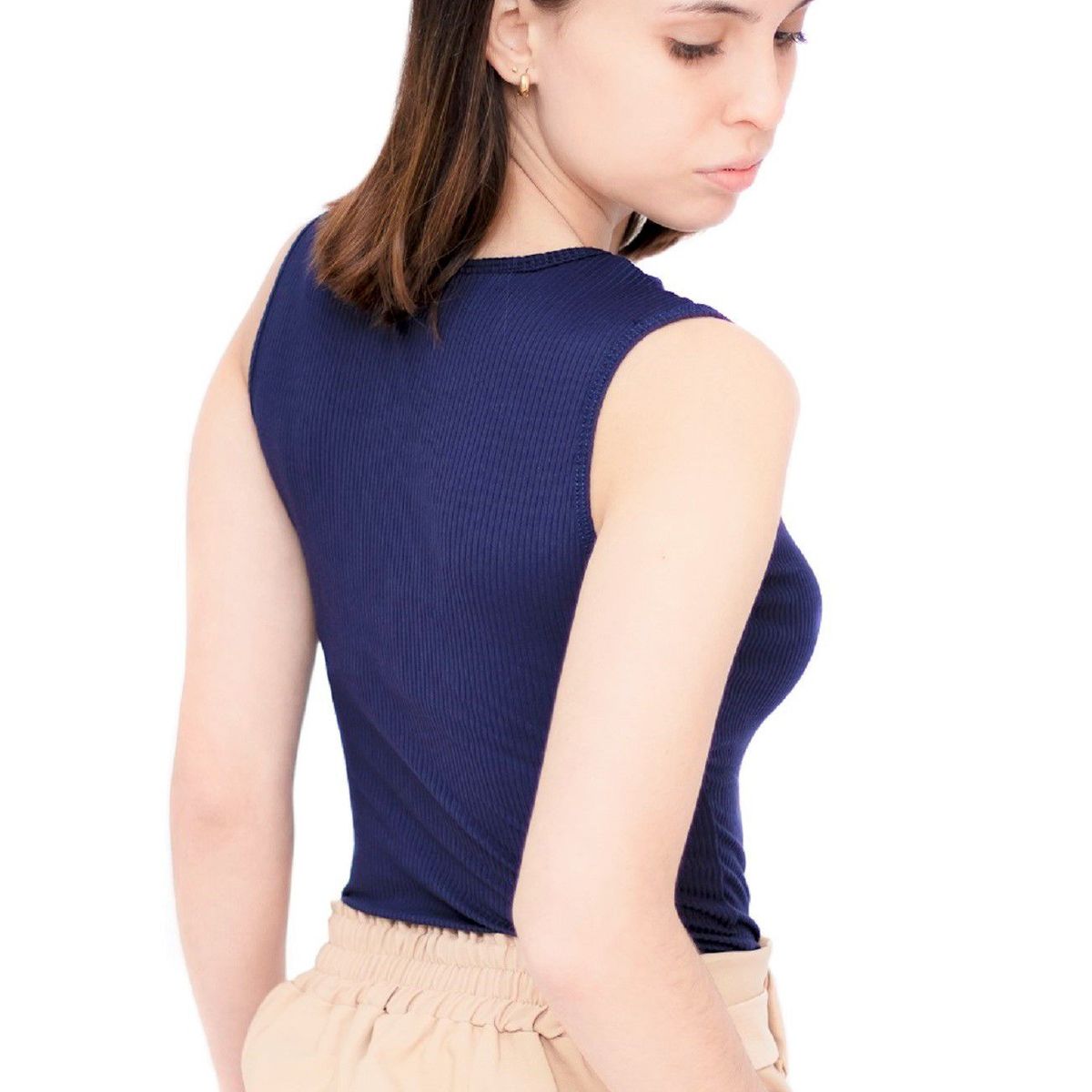 PYT - Polo Manga Cero Asimétrico Rib Mujer