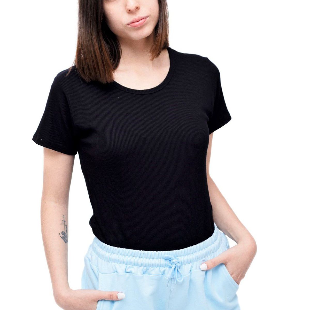 PYT - Polo Algodón Rib Manga Corta Mujer