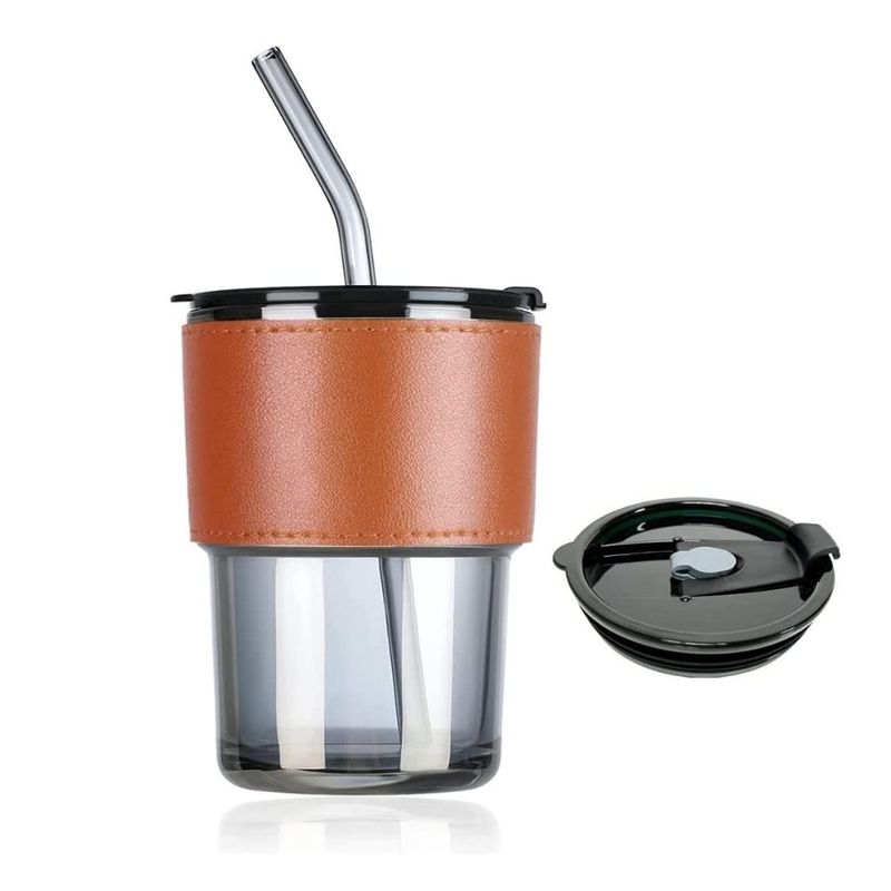 HYGGE - Taza de Vidrio para Café con Sorbete 400 ml Transparente