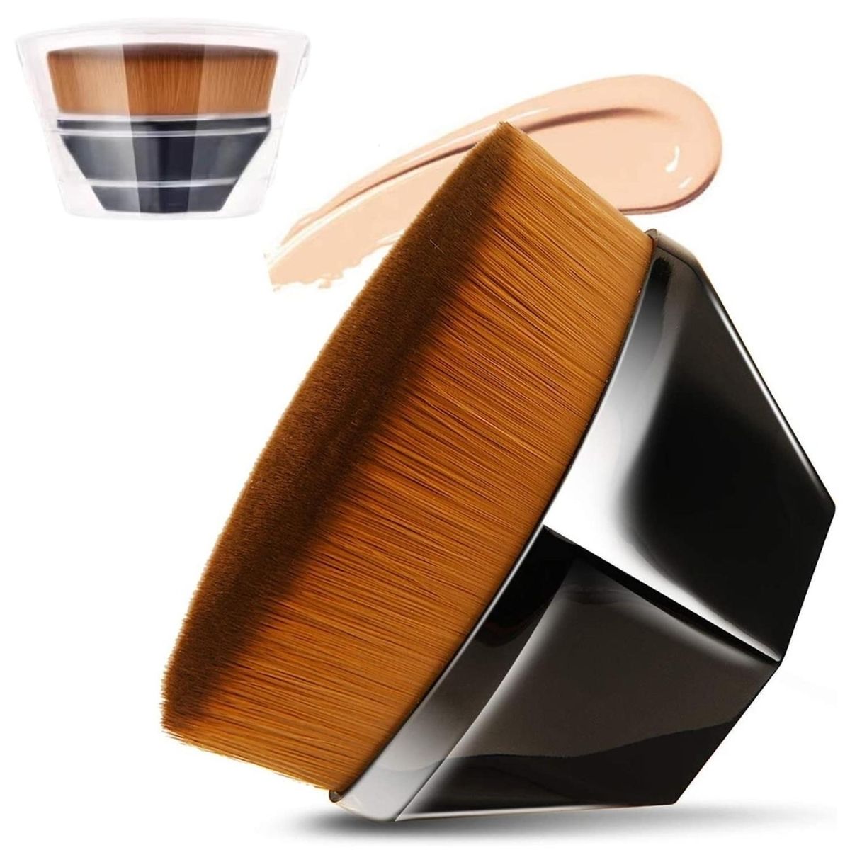 MINARI - Brocha de Maquillaje Mágica Kabuki Forma Diamante Negro