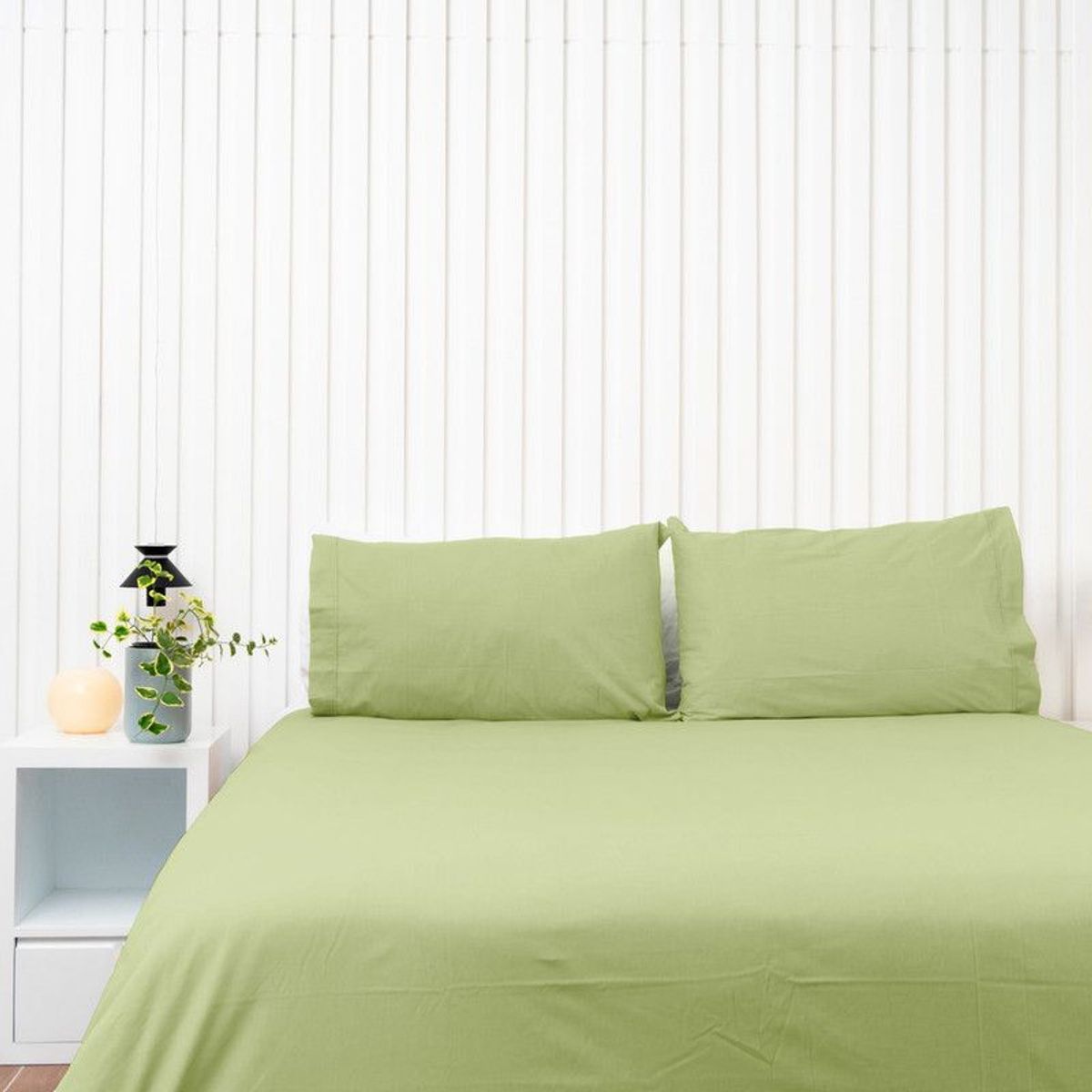 COBITEX HOME - Juego de sábanas Lisas Verde King 100 Algodón