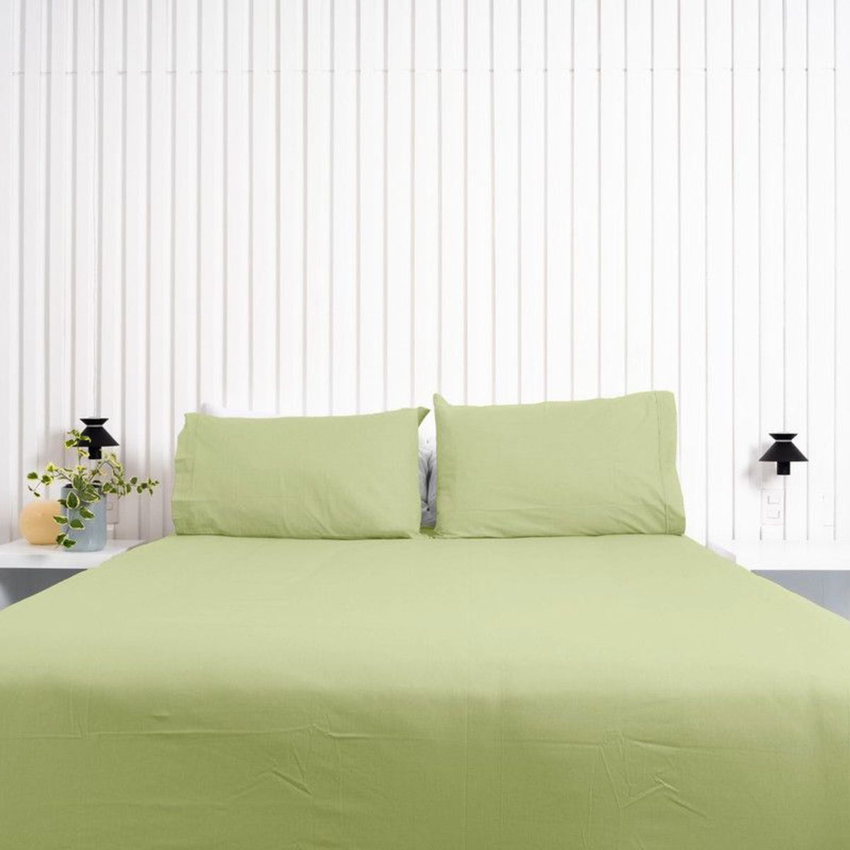 COBITEX HOME - Juego de sábanas Lisas Verde 1.5 plz 100% Algodón