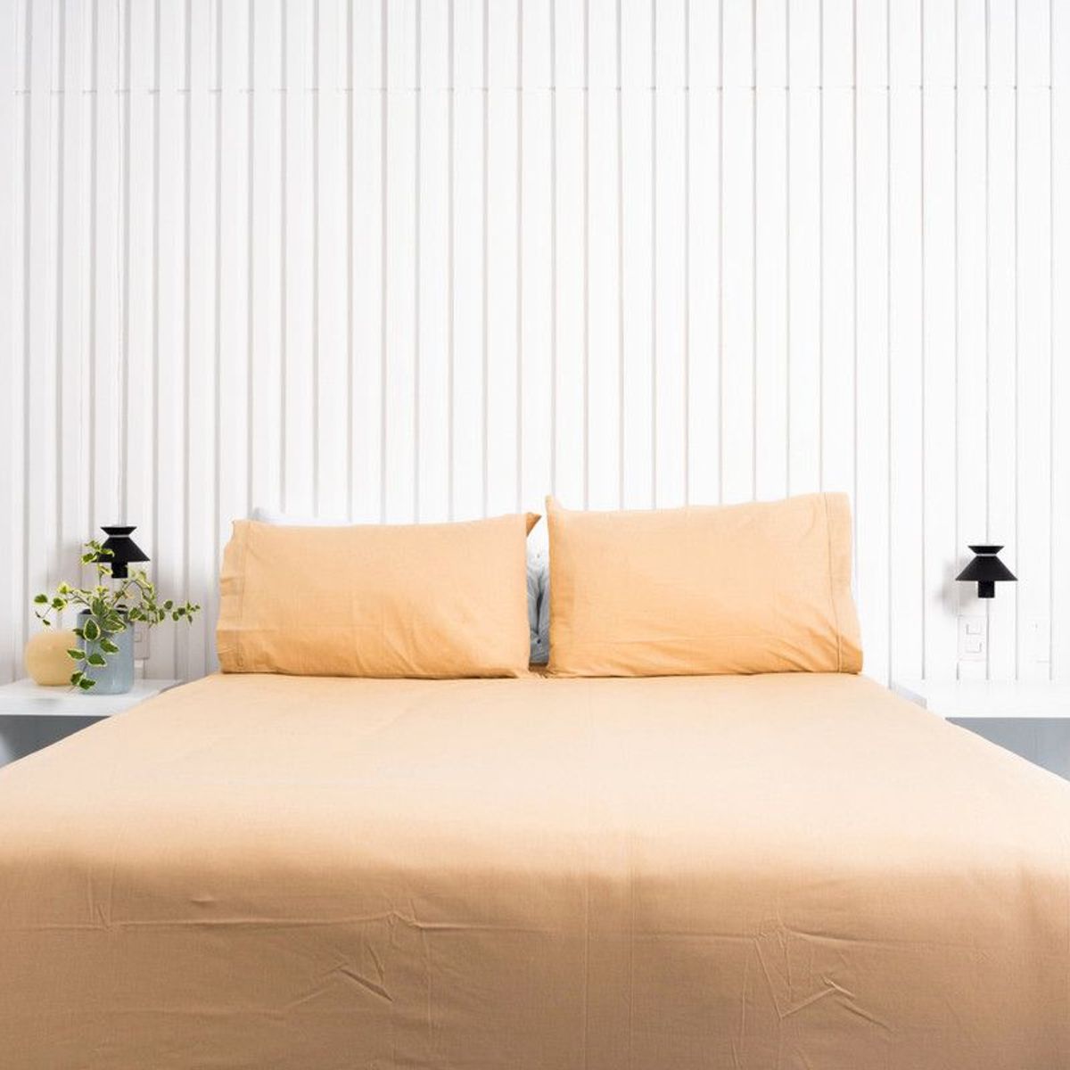 COBITEX HOME - Juego de sábanas Lisas Beige 2 plz 100% Algodón