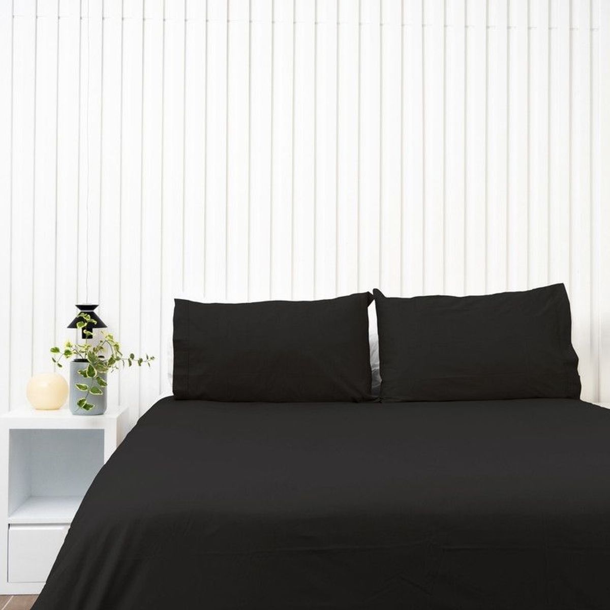 COBITEX HOME - Juego de sábanas Lisas Negro 1.5 plz 100% Algodón