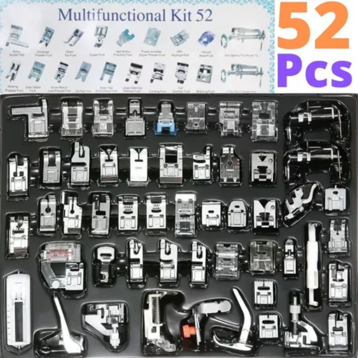 GENERICO - Prensatelas Doméstico 52pcs Kit De Pie De Prensa De Costura