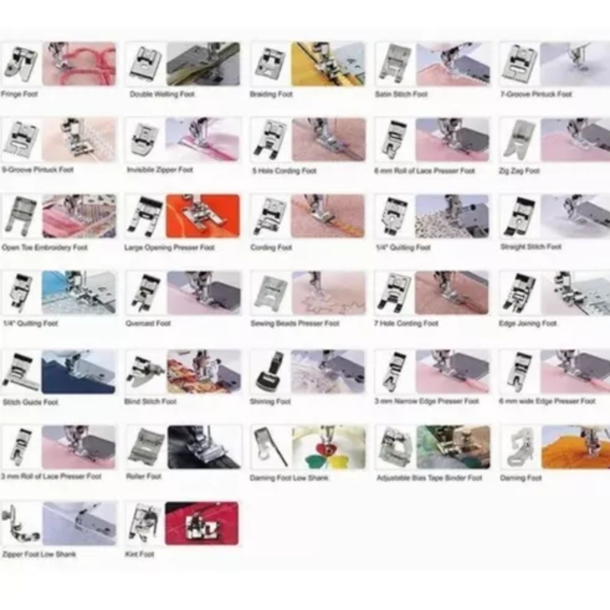 GENERICO - 32 Prensatelas Para Maquinas De Coser Brother Singer Janome