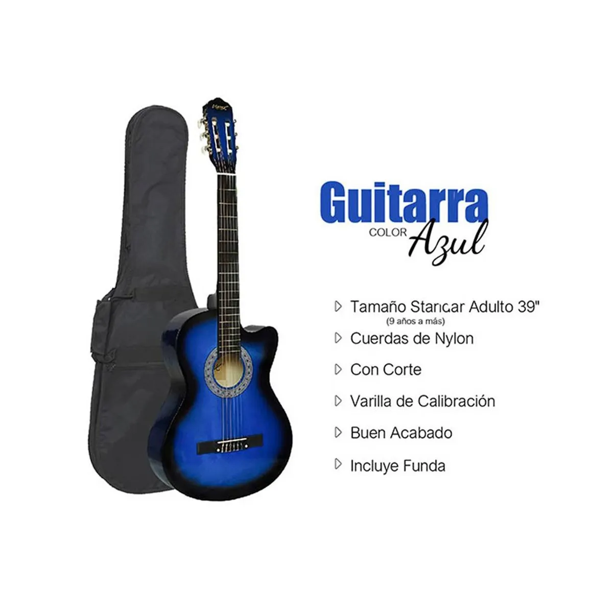 VOZZEX - VOZZEX GUITARRA ACUSTICA NYLON AZUL 