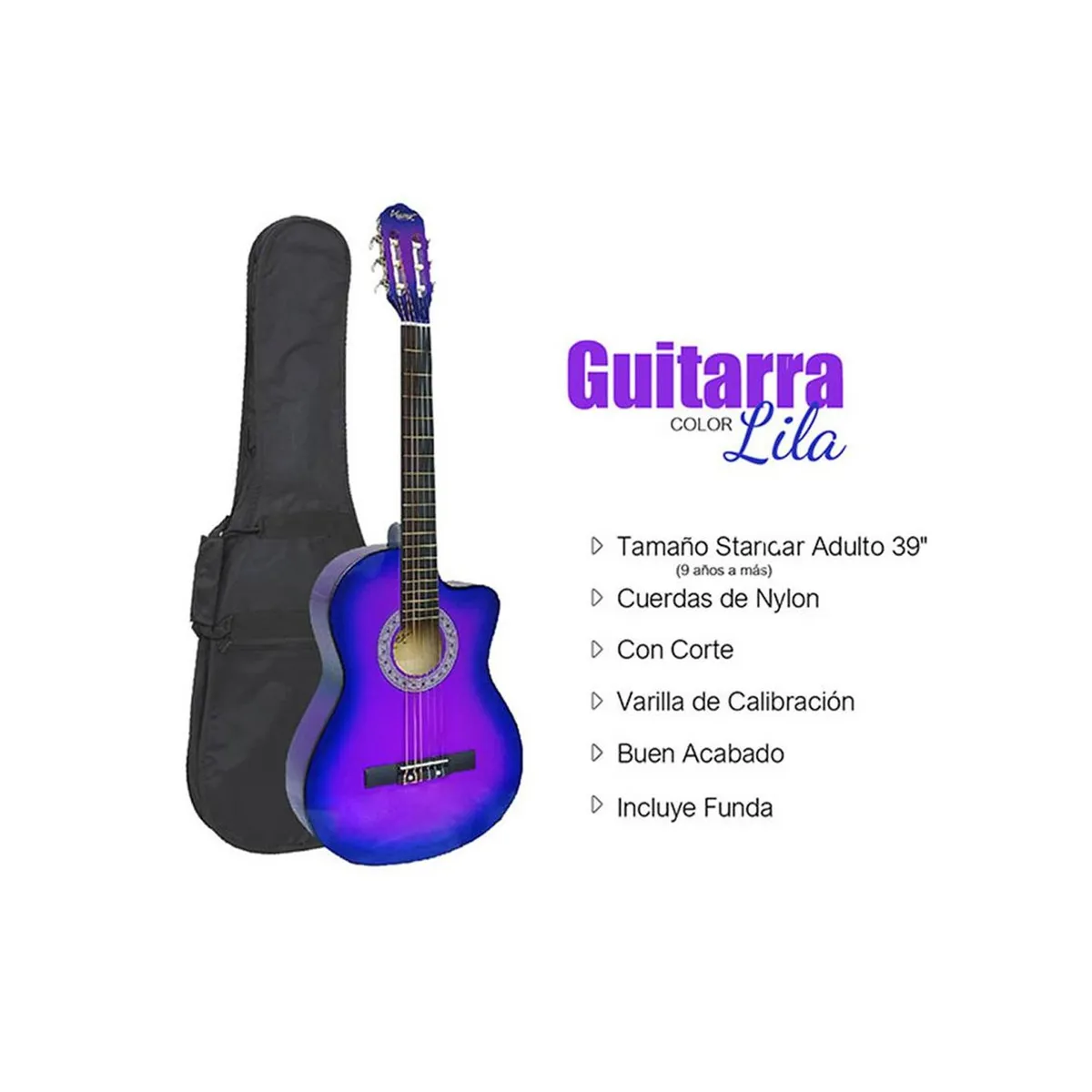 VOZZEX - VOZZEX GUITARRA ACUSTICA NYLON MORADA