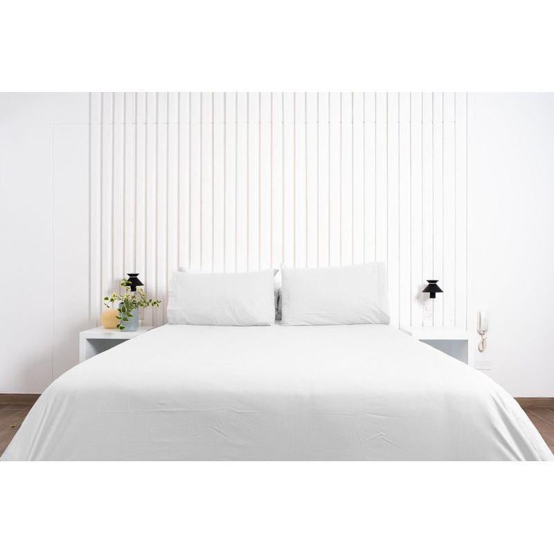 COBITEX HOME - Juego de sábanas Lisas Blanco 200 hilos 2plz 100 Algodón