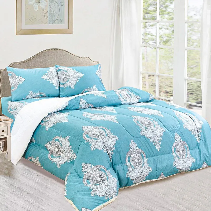 CASATEX - Edredón Acolchado Tela Carnero  100% Algodón + Sabanas 2 Plazas - TC01