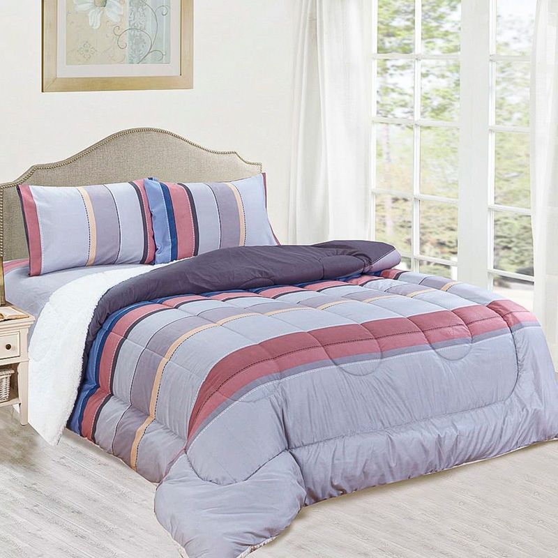 CASATEX - Edredón Acolchado Tela Carnero  100% Algodón + Sabanas 2 Plazas - TC10