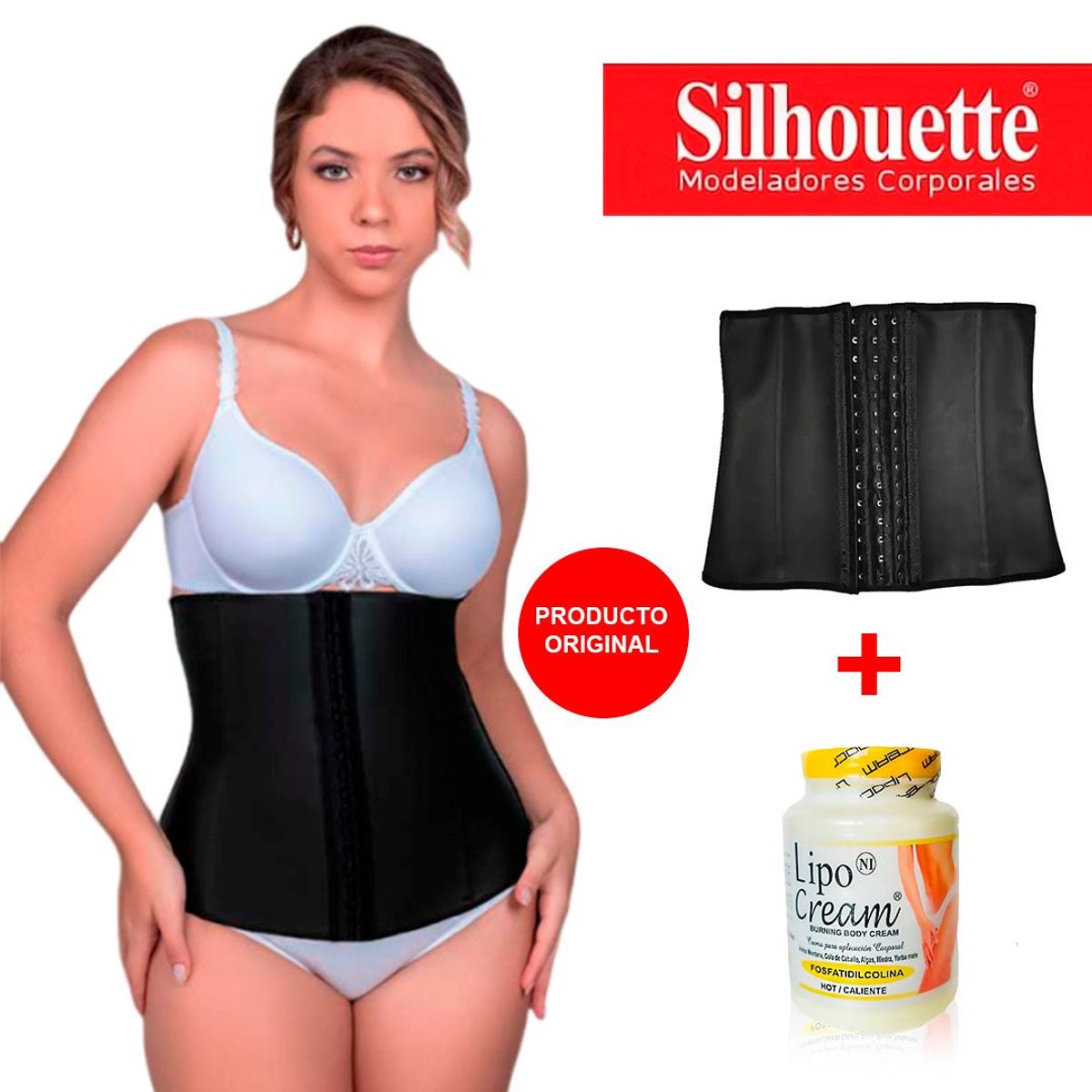 SILHOUETTE - Faja Cinturilla Reductor Silhouette Negro Original Más 1 Lipocream