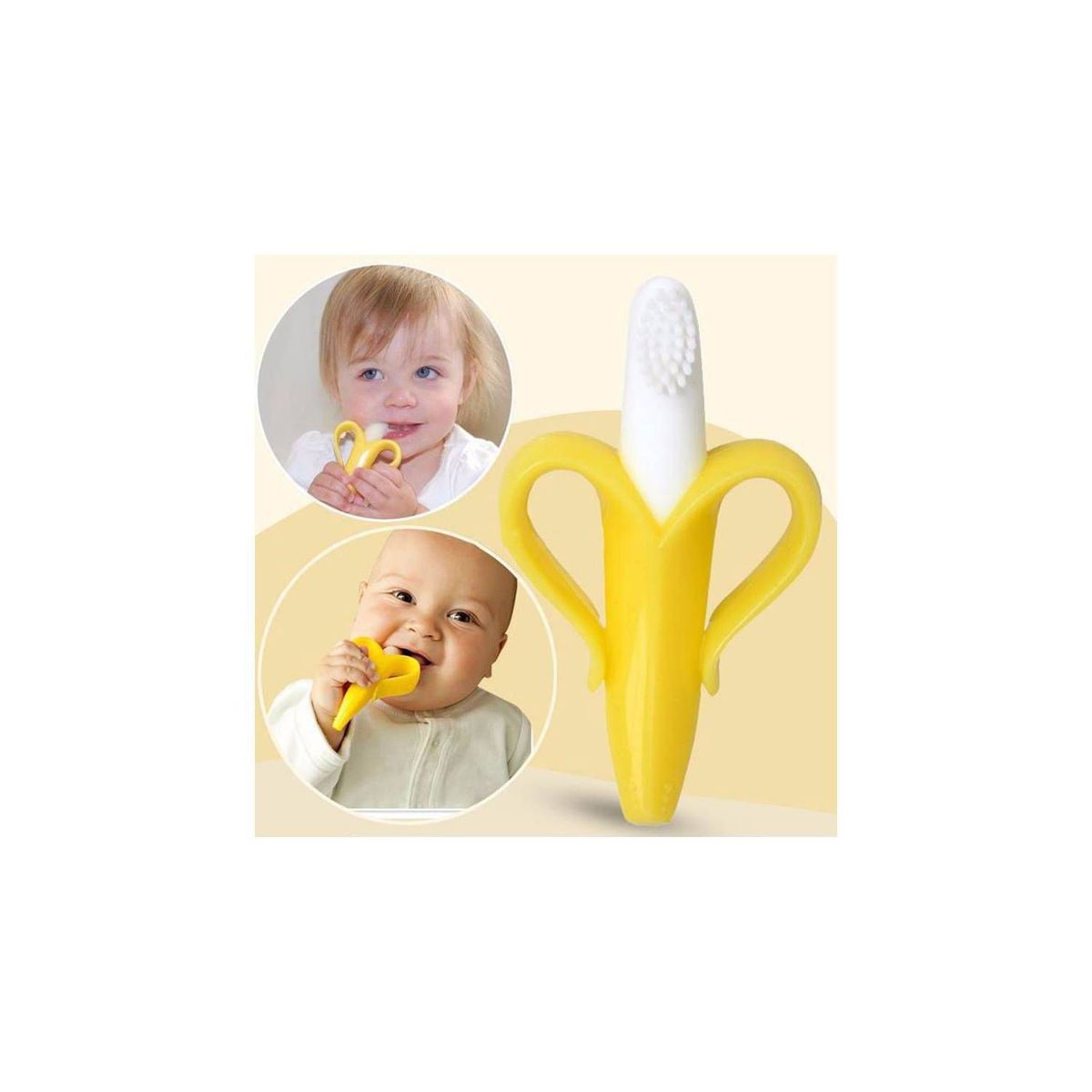 GENERICO - Generic - Cepillo Mordedor Banana para bebés super flexible