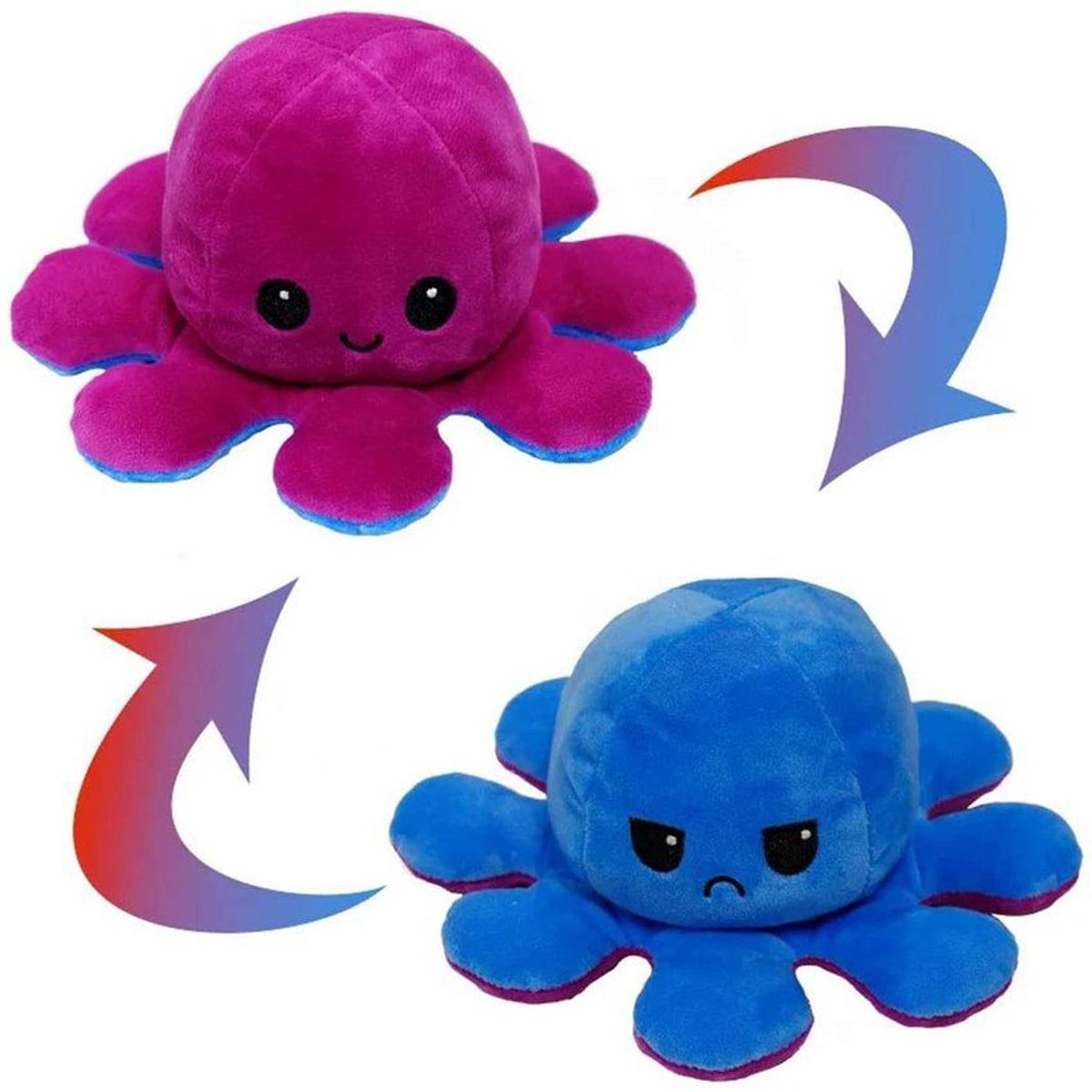 GENERICO - pulpo pulpito reversible feliz enojado de colores