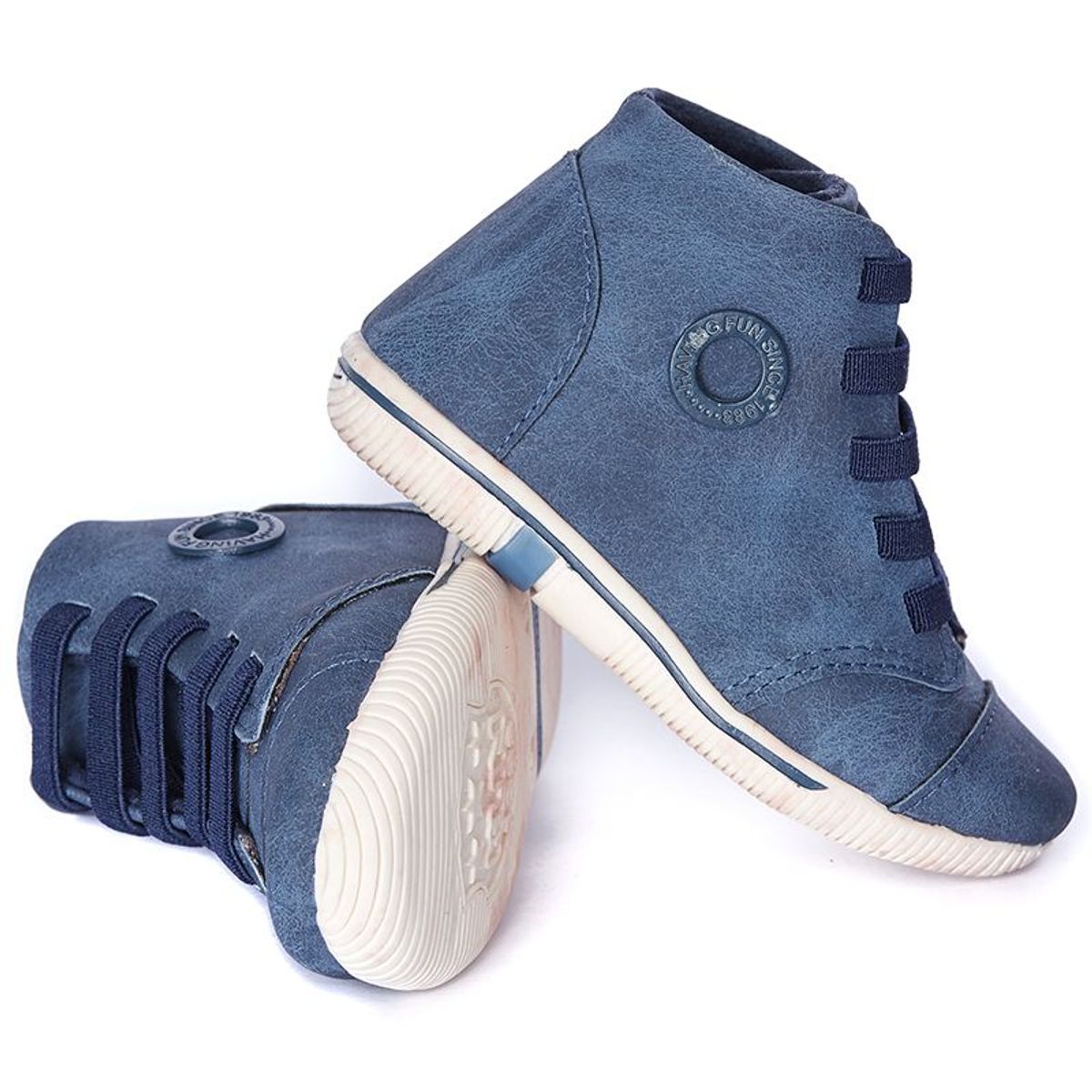 KLIN - Zapatos para Bebe Tipo botas con Pasadores Azul Acero KLIN.