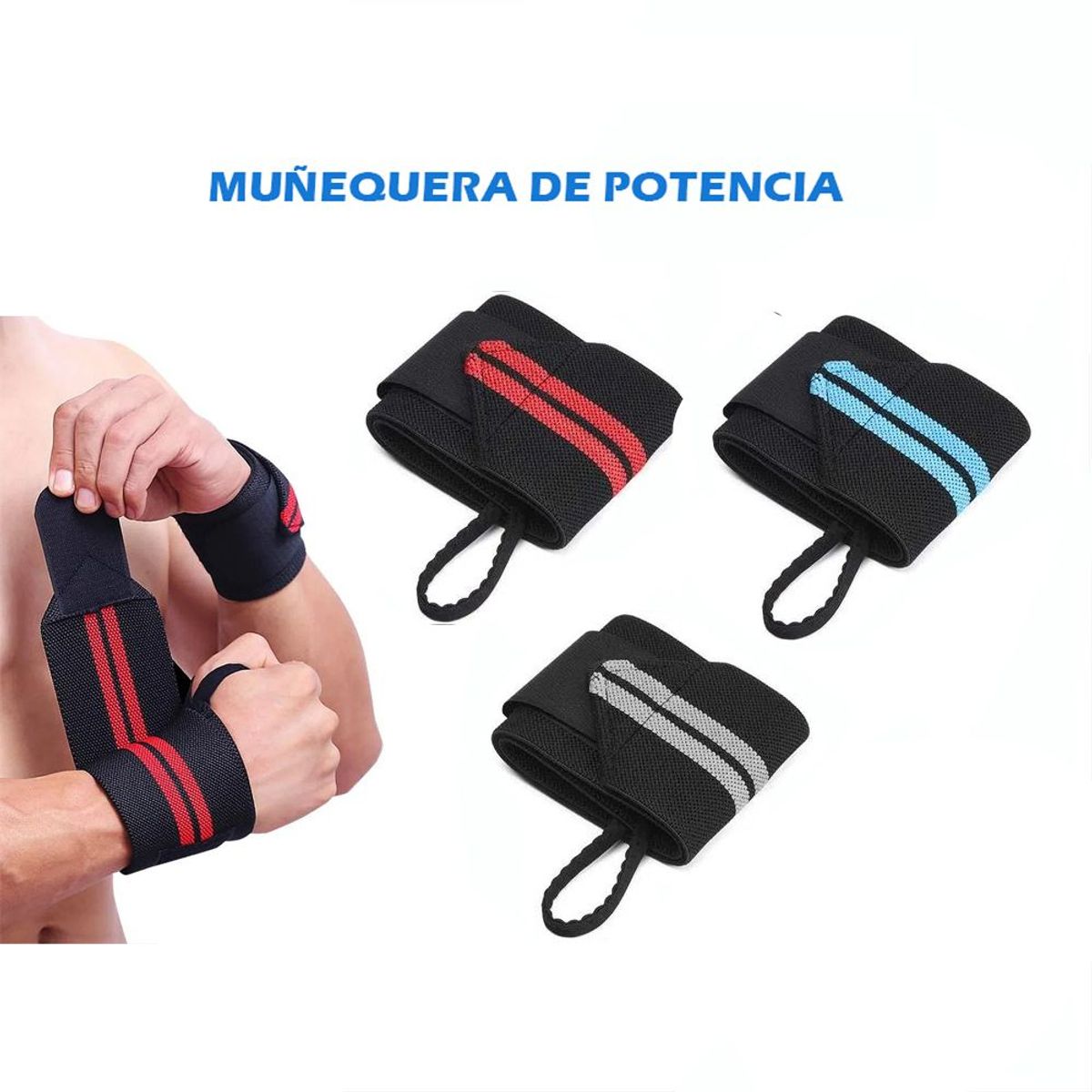 HOLGU - Muñequera deportiva con envoltura Crossfit Elástica