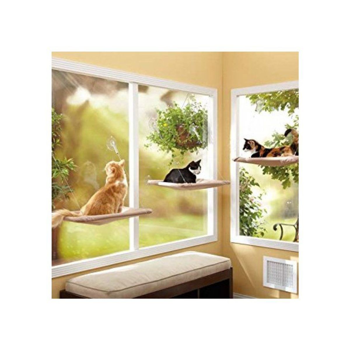 GENERICO - Cama colgante hamaca lavable para gato para la ventana