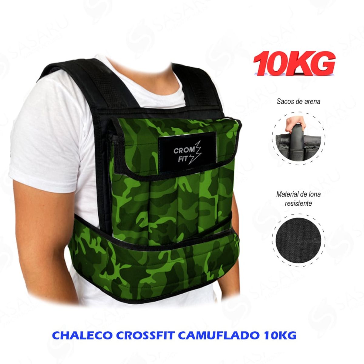 HOLGU - Chaleco Crossfit Camuflado 10Kg crossfit