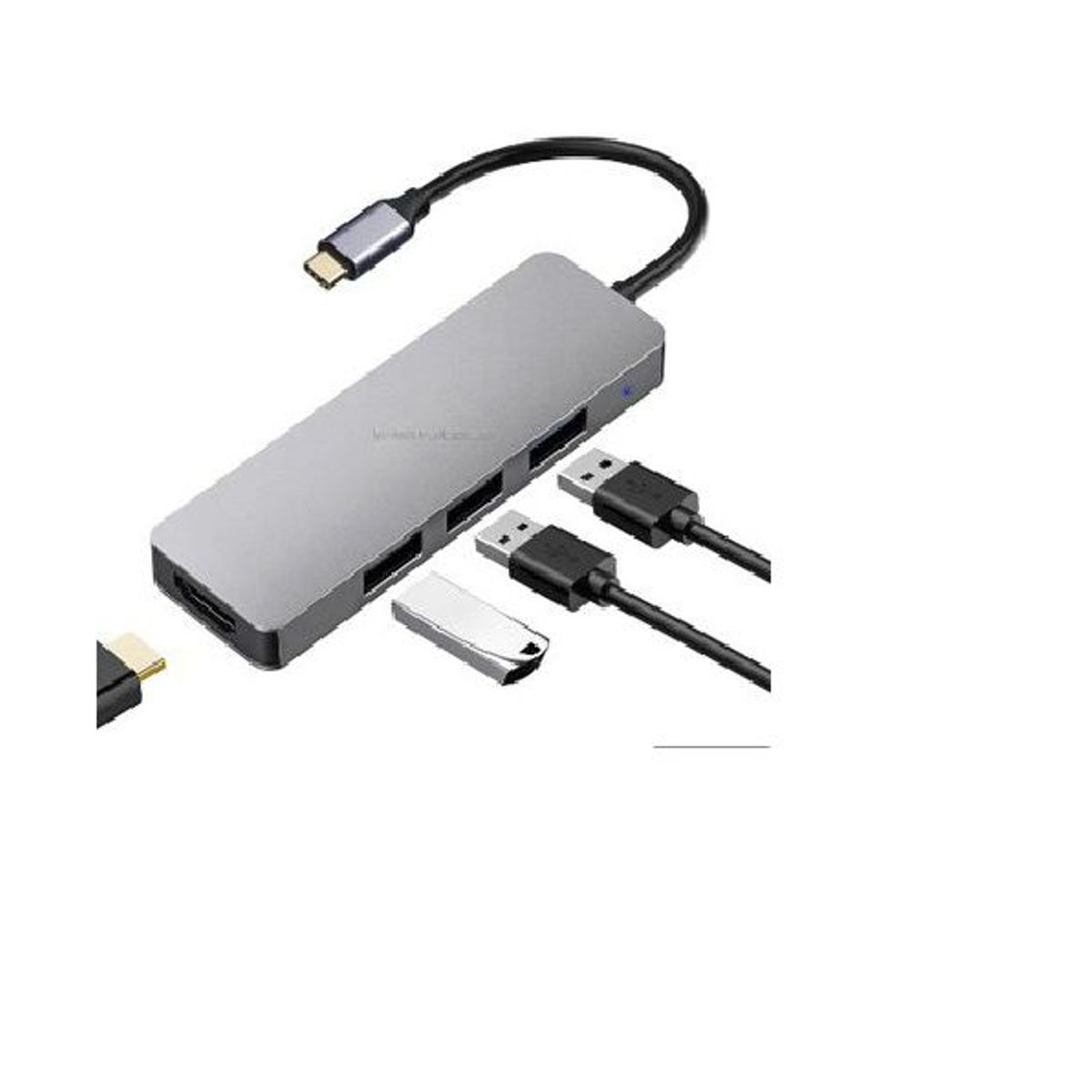 GENERICO - ADAPTADOR 4 en 1 Tipo C Hub USB 3.0