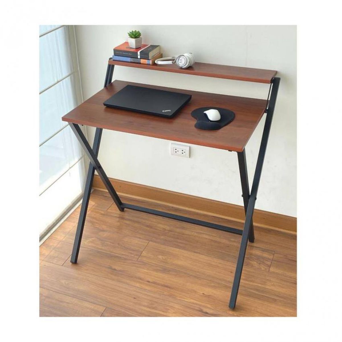 GENERICO - Escritorio plegable para laptops 80cm - nogal