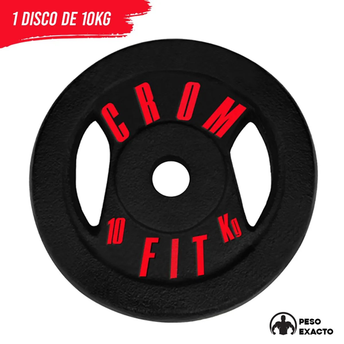 HOLGU - Disco de 10kg Redondo Peso Exacto - Hierro Fundido