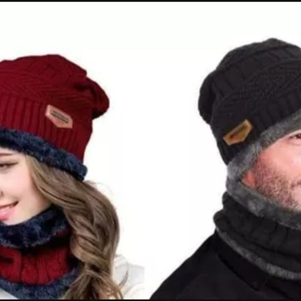 GENERICO - Gorro con cuellera unisex con forro de peluche antialérgico