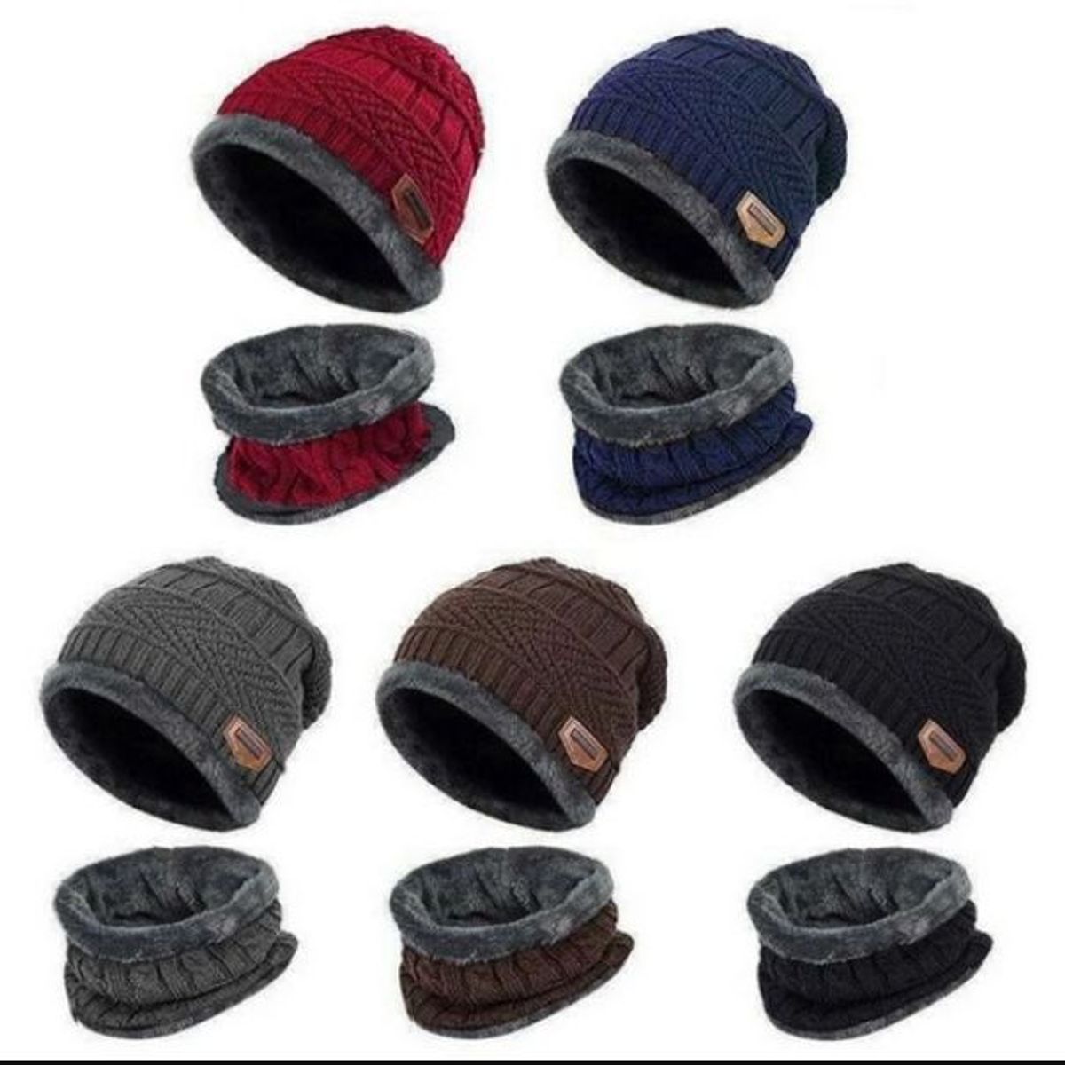 GENERICO - Gorro con cuellera unisex con forro de peluche antialérgico