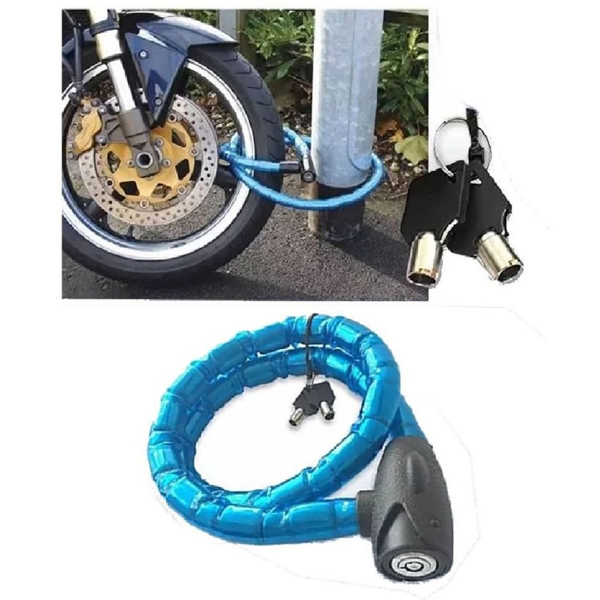 GENERICO - Cadena acero antirrobo para motocicletas bicicletas