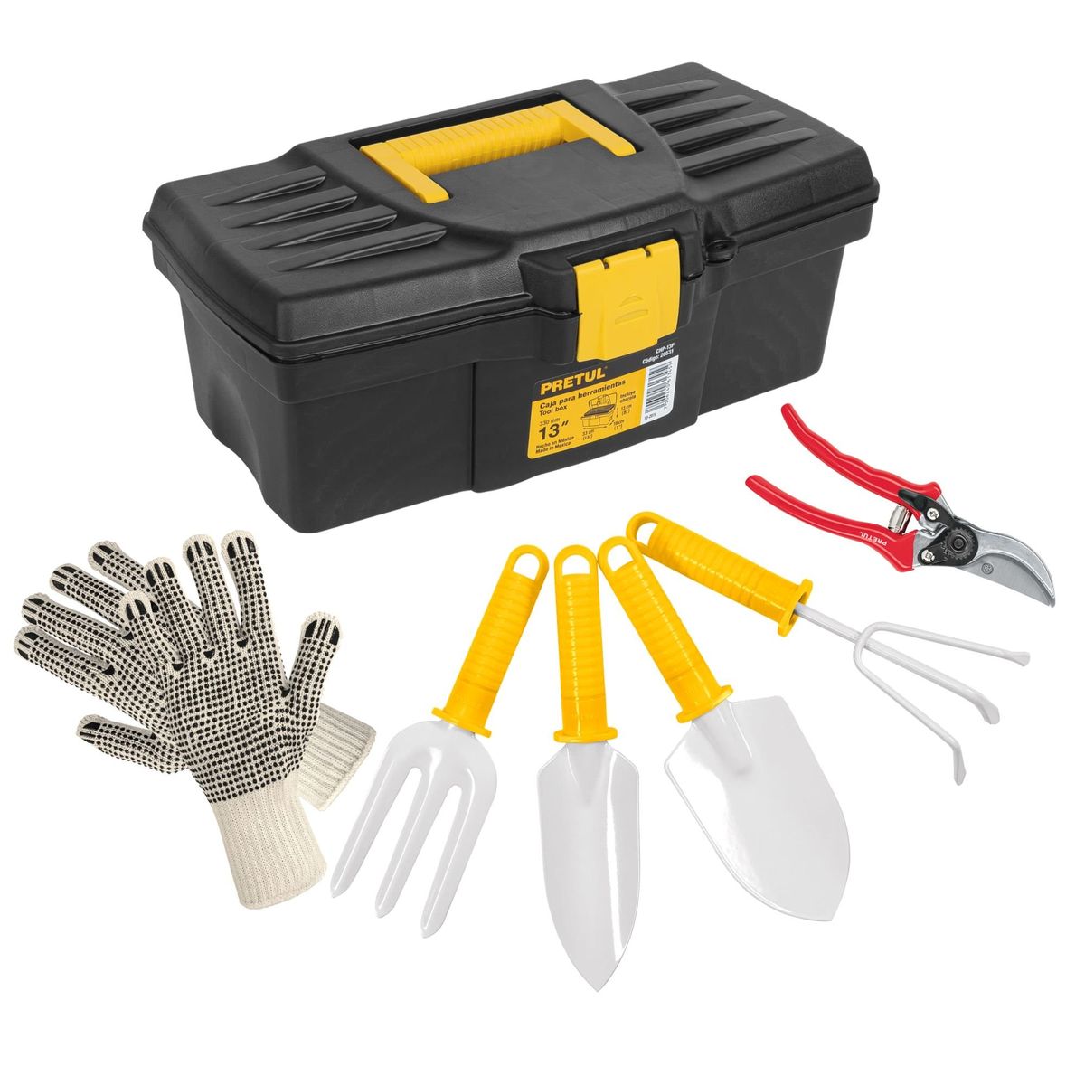 PRETUL - Juego herramientas para jardín 7 piezas, Pretul