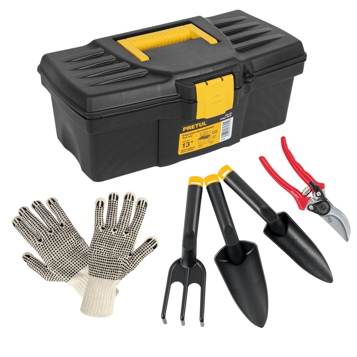 PRETUL - Juego herramientas para jardín 6 piezas, Pretul
