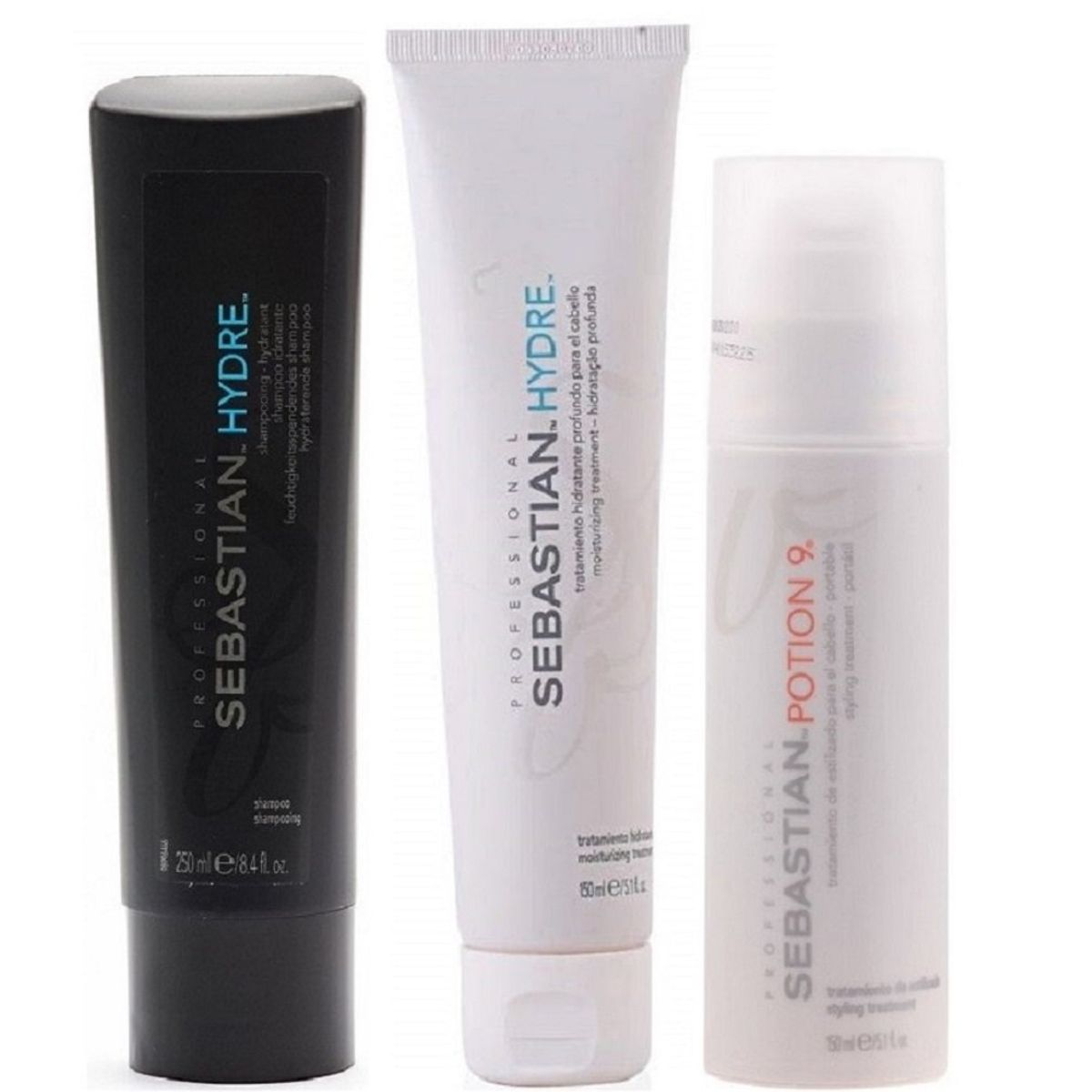 SEBASTIAN - Shampoo Hidratante 250ml + Mascarilla + Crema Potion9 Sebastian Hydre