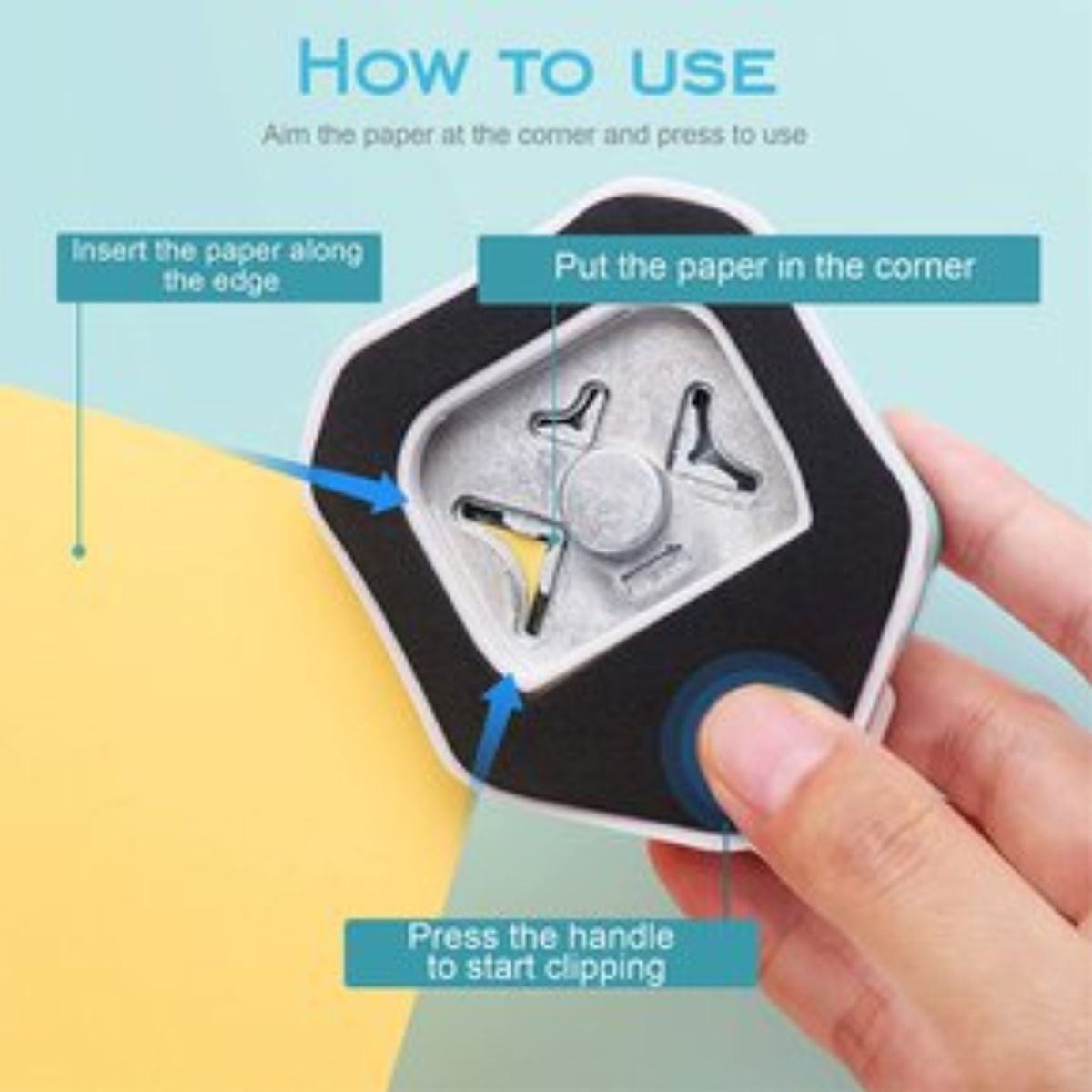 GENERICO - Perforador de esquina 3en1manualidades de papel redondeados