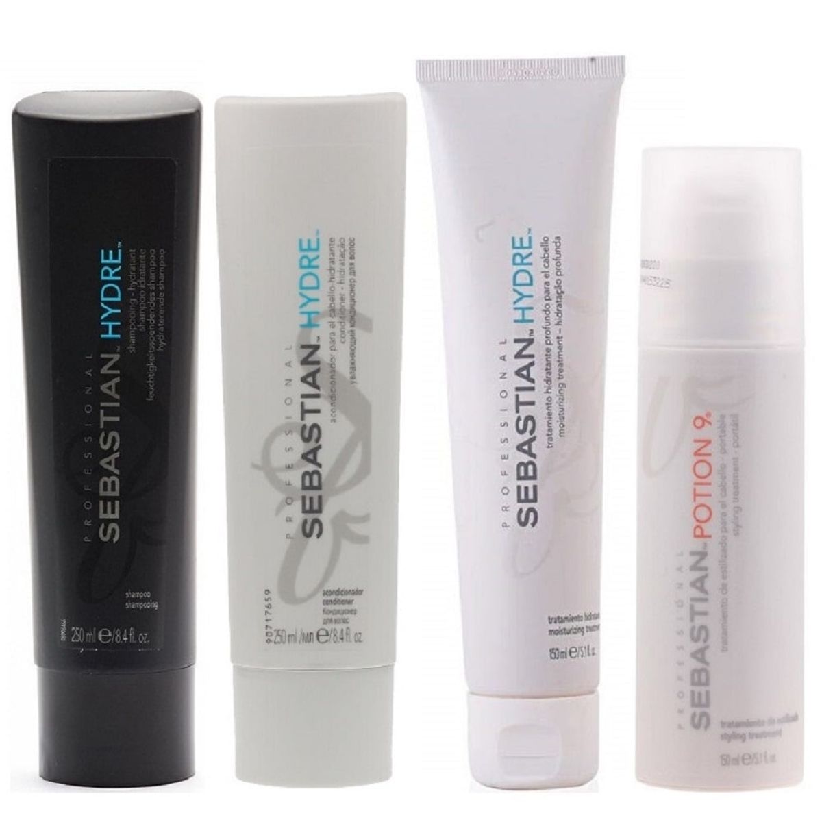 SEBASTIAN - Shampoo 250ml + Acondicionador + Mascarilla + Potion9 Sebastian Hydre