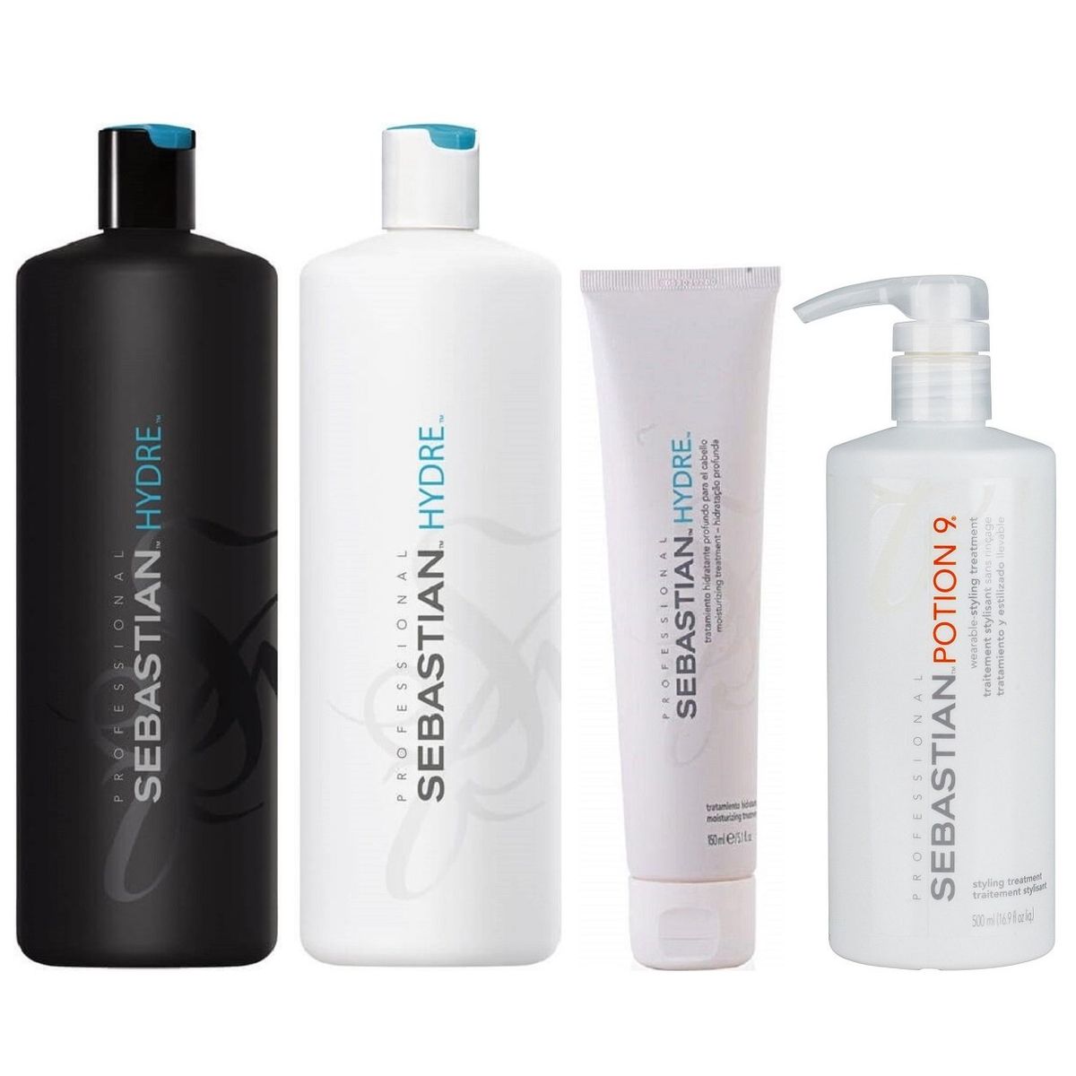 SEBASTIAN - Shampoo 1000ml + Acondicionador + Mascarilla + Potion9 Sebastian Hydre
