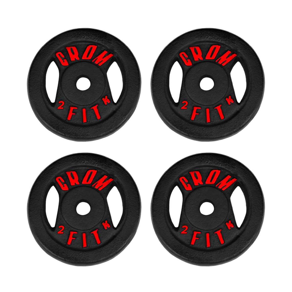 HOLGU - 4 Super Discos de 2kg Gym Fitness - Peso Exacto