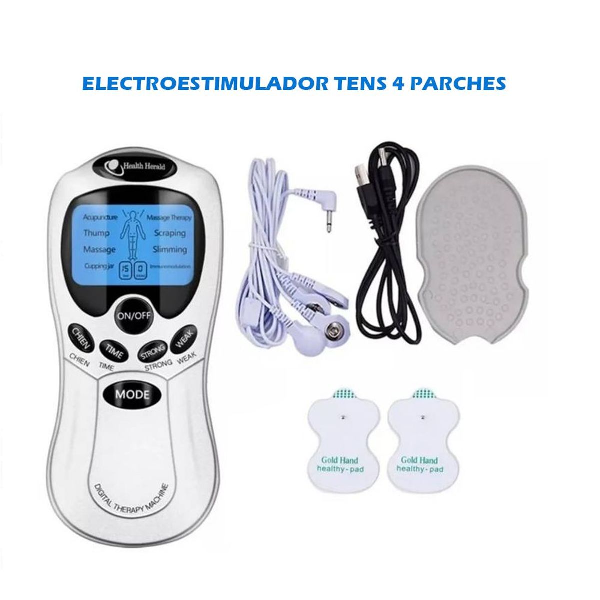 HOLGU - Masajeador Tens de 4 Parches electroestimulador