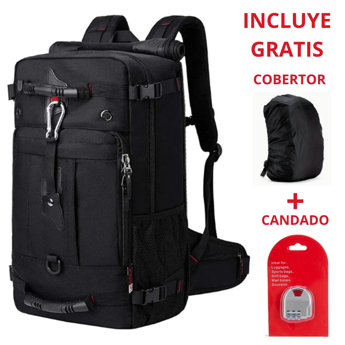 KAKA - Mochila Antirrobo 2070 Viaje Outdoor con COBERTOR y CANDADO