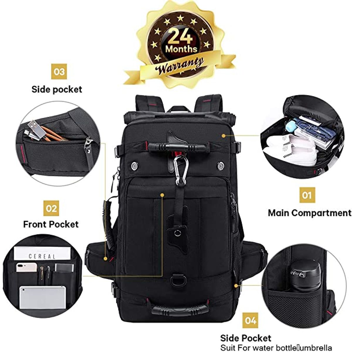 KAKA - Mochila Antirrobo 2070 Viaje Outdoor con COBERTOR y CANDADO