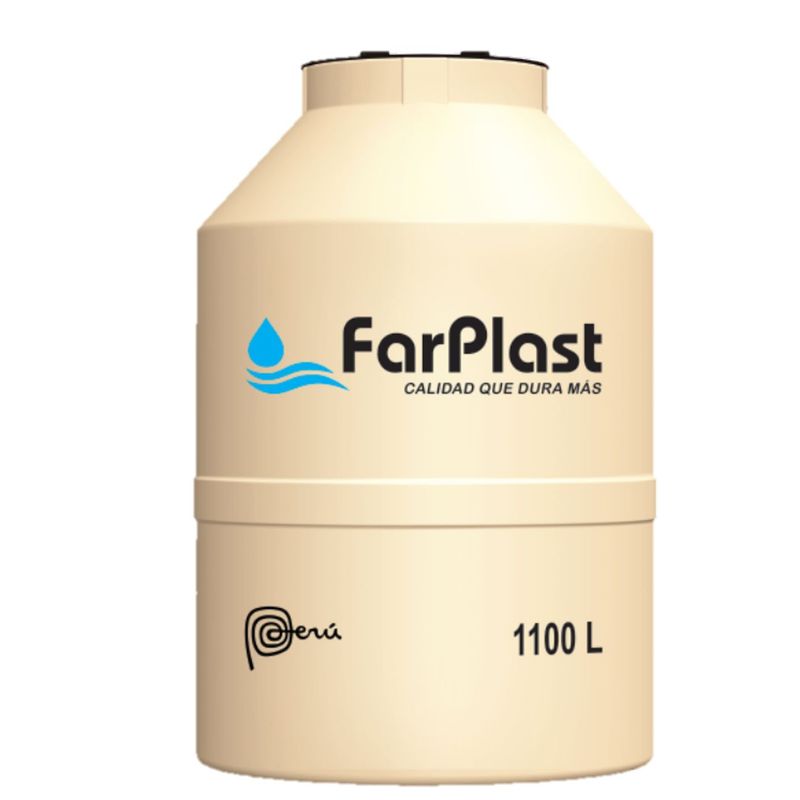 FARPLAST - TANQUE PARA AGUA DE 1,100 LTS ARENA CON ACCESORIOS FARPLAST